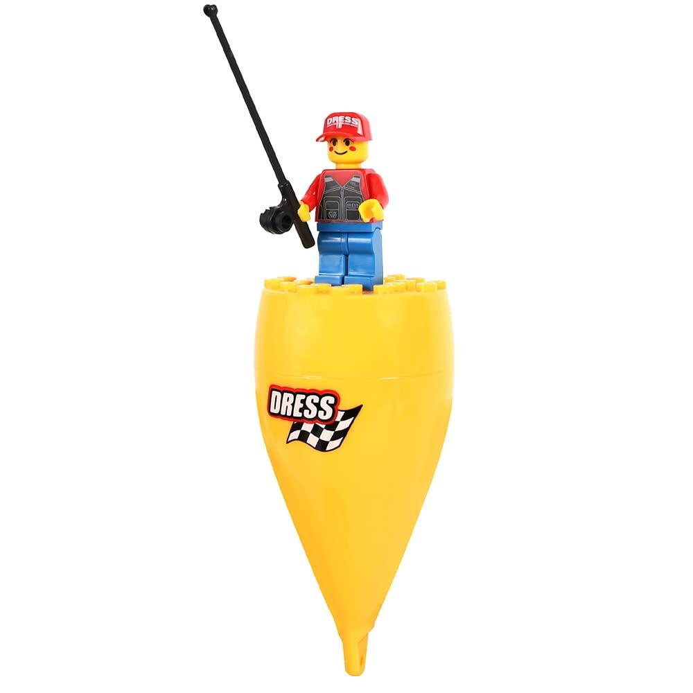 

ПЛАТЬЕ Блок Желтый с Мини-фигуркой, Рыболовные снасти, Поплавок, Сабики, Наживка, Морская рыбалка, Ловля с пирса, Настраиваемый набор для начинающих, Один размер