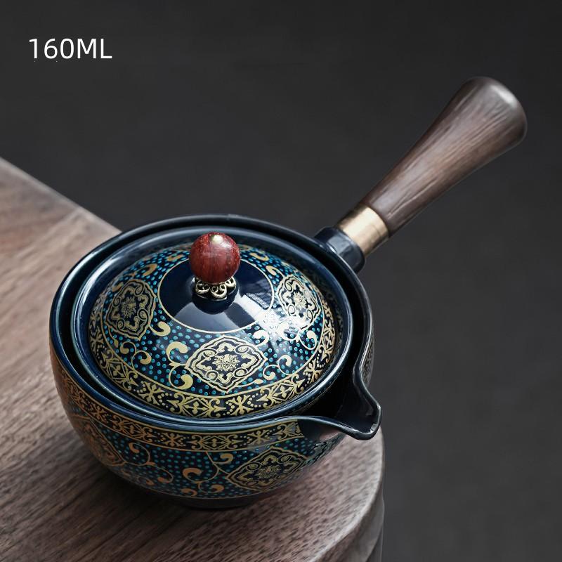 Новый стиль керамический стеклянный чайник китайский чайник Gongfu вращающийся на 360 градусов автоматический одинарный чайник для чая