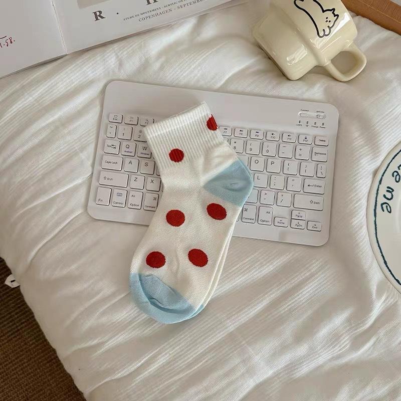 Cute White Summer Thin Cotton Socks Short Sporty Style Low-Top Sweat-Absorbing And Breathable Girl Socks