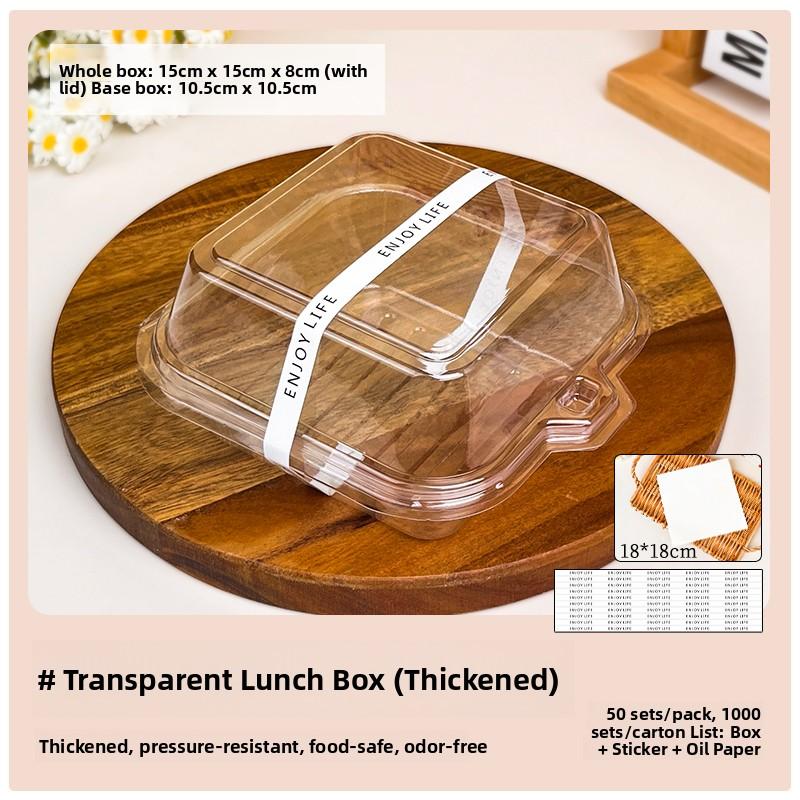 Transparent Tiramisu Packaging Box Cake Dishes Mousse Cutting Sweet Dessert Baking Western Pastries Separation Packing Box