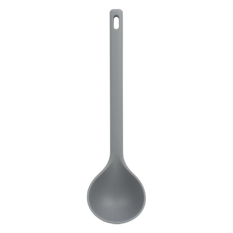 Long Handle Solid Color Non-stick Silicone Ladle Soup Spoon Heat Resistant Hot Pot Porridge Scoop Japanese Kitchen Utensils