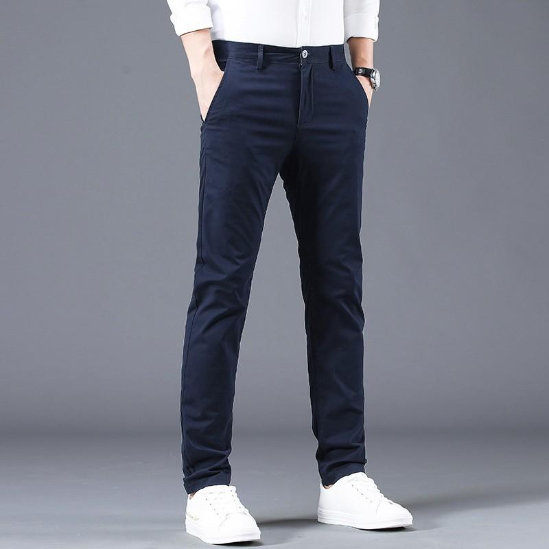 Spring And Summer New Casual Pants For Men, Elastic Thin Fit, Slim Fit, Small Straight Tube, Youth, Multi-Color Men'S Casual Pants