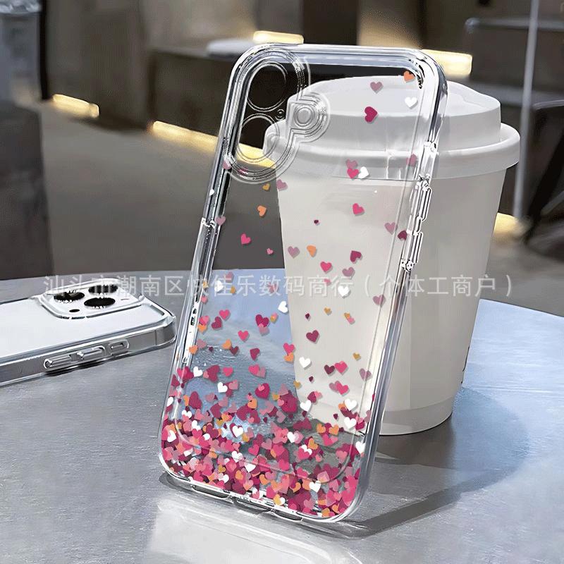 ins wind sweetheart graffiti applies to Apple 15promax mobile phone case iPhone14 transparent 16/17 soft glue 1213