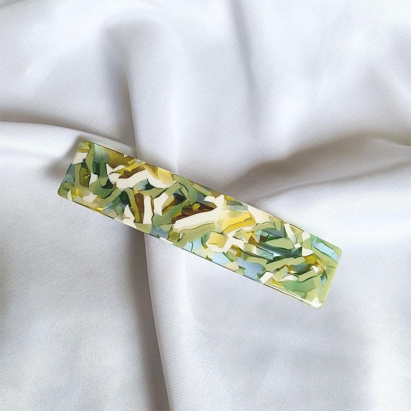 Koreanische Neue Florale Essigsäure Haarnadel Mode 10,5 cm Langer Streifen Federklemme Französische Pferdeschwanzklemme Haaraccessoires