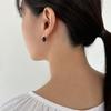 geegee [silver925] pearl tear earring - black