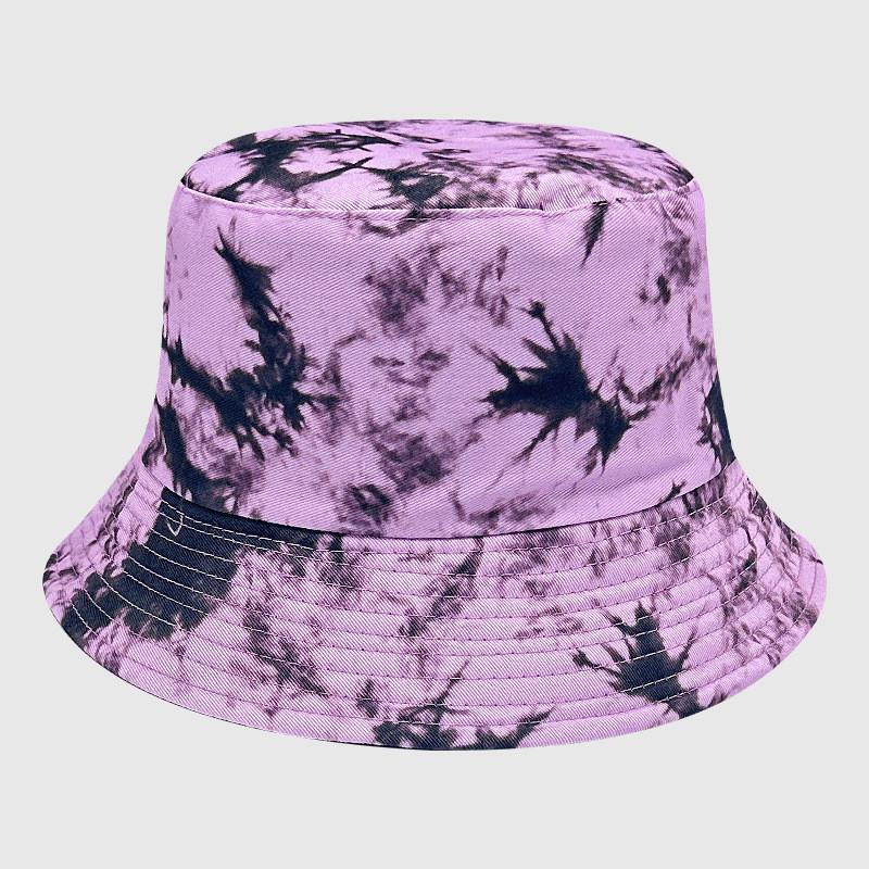 Neutral Summer Tie Dye Printed Fisherman Hat Outdoor Breathable Hat Sunshade