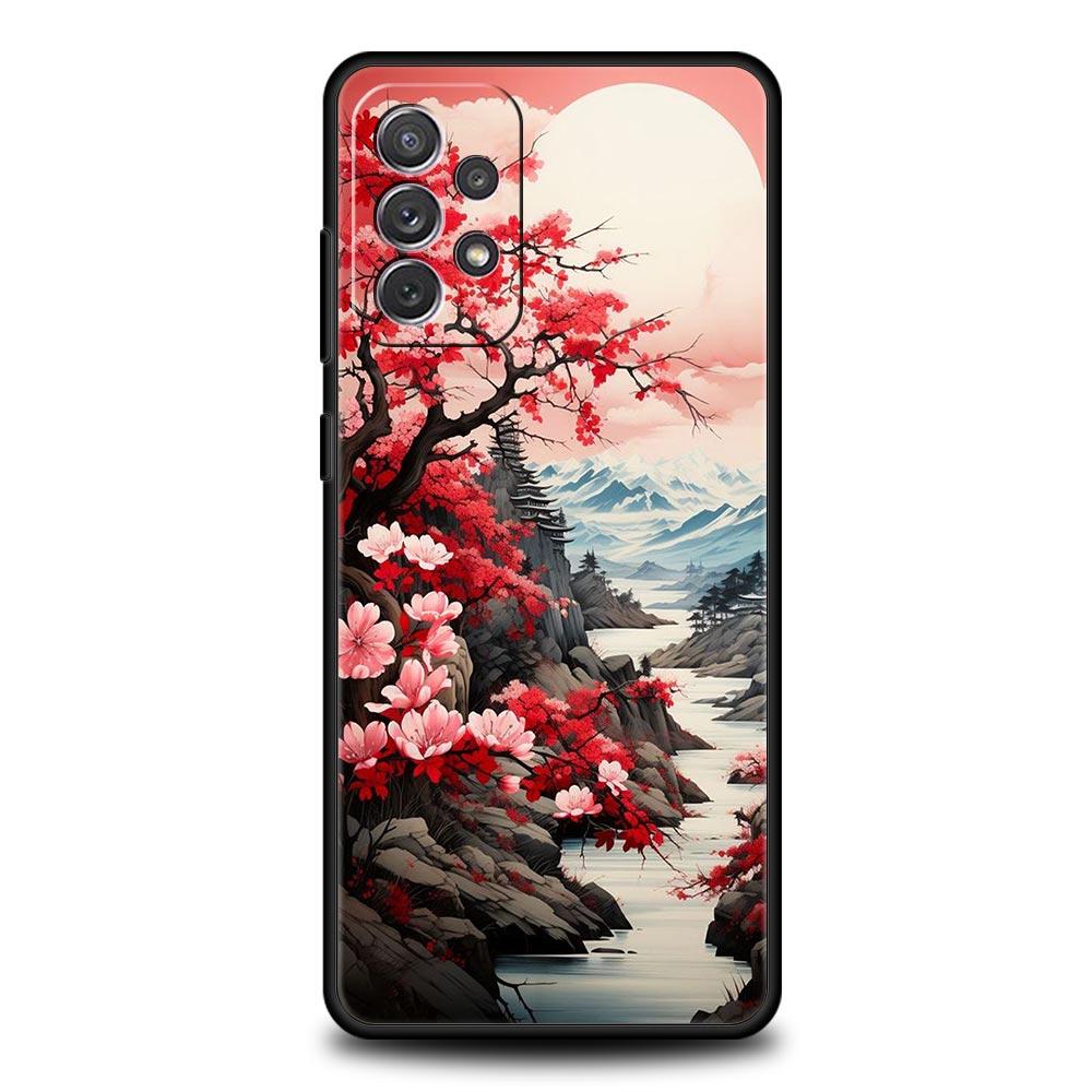 Ink and Wash Landscape Case for Samsung A51 A71 A21S A12 A11 A15 A25 A31 A41 A52 A32 A23 A33 A53 A73 A03S A05S A13 5G A72 Cover
