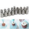 7 Pcs Russian Framed Spherical Torch Mouth Stainless Steel Decorating Large Flower Heads Dessert Decorators