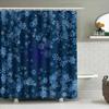 Snowflake Blue Bath Shower Curtain Waterproof Decorative Home Textile For Bathroom Dark Navy Floral Pattern