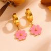 Non-Fading Titanium Steel Daisy Jewelry Set: Stainless Steel Earrings, Bracelet & Necklace for Women