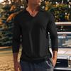 Autumn winter T-shirts American long sleeved men's T-shirt thin cut waffle slim fit lapel polo shirt men