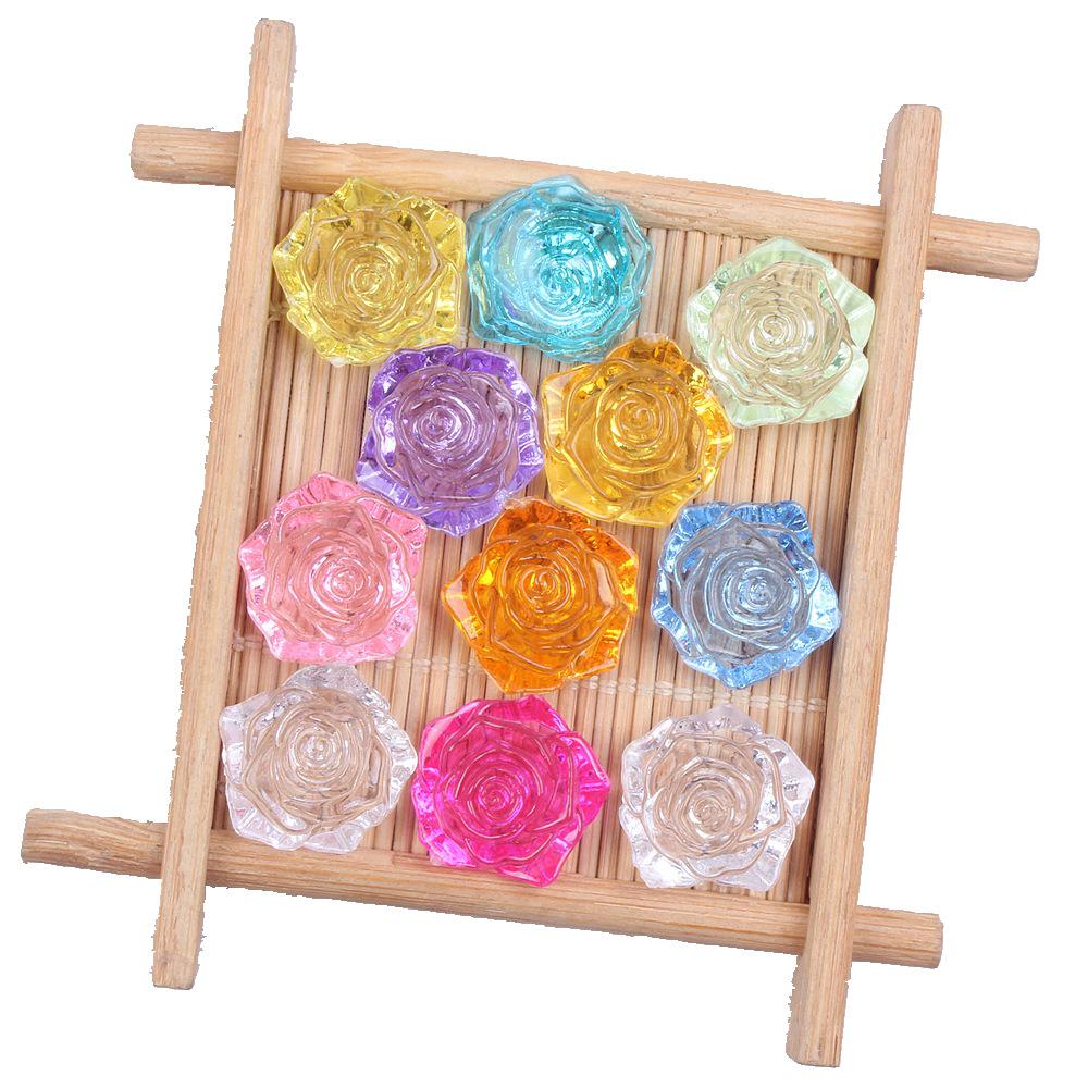 Transparent 18mm Resin Rose Pearl - Multi-Color Options for DIY Phone, Beauty, Apparel, and Jewelry Accessories