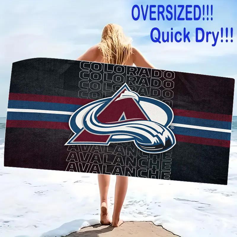 Colorado Avalanche Druck Strandtuch, Großes Weiches Schnelltrocknendes Handtuch für Strand Camping Schwimmen