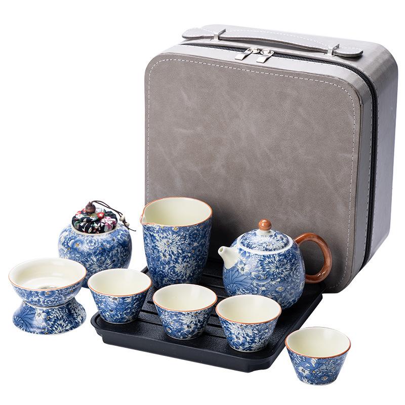 Car Outdoor Ancient Rhyme Kung Fu Tea Set Hand Grab Pot Business Travel Set Company Event Gifts