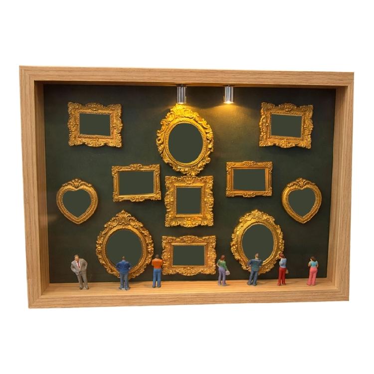 Boîte DIY Mini Musées Silhouettes avec Mini Cadre Figures Ombres Cadre Boîte Ensemble Personnaliser DIY Vitrine d'Affichage Souvenir Photo