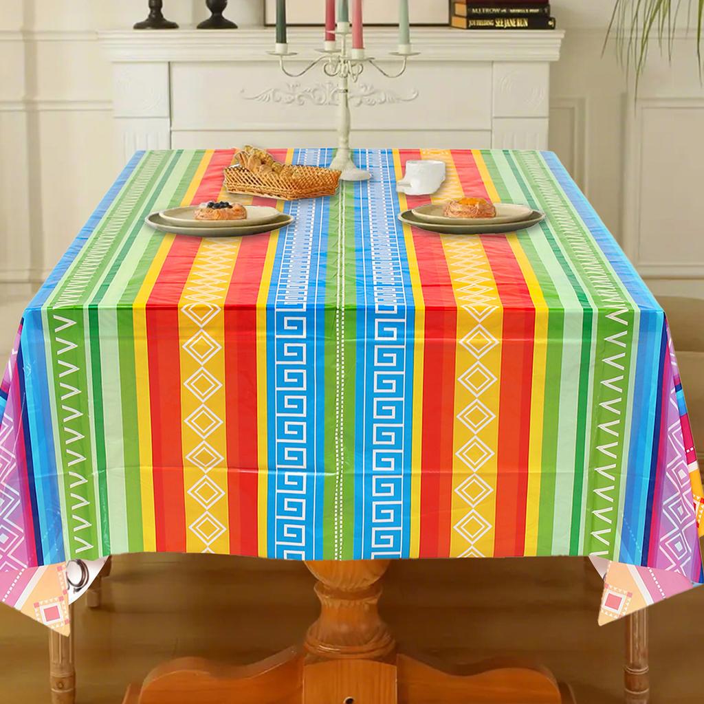 Mexican Theme Fiesta Party Waterproof Plastic Tablecloth Birthday Party Decor Kids Tablecloth Dining TableCover Kitchen Supplies