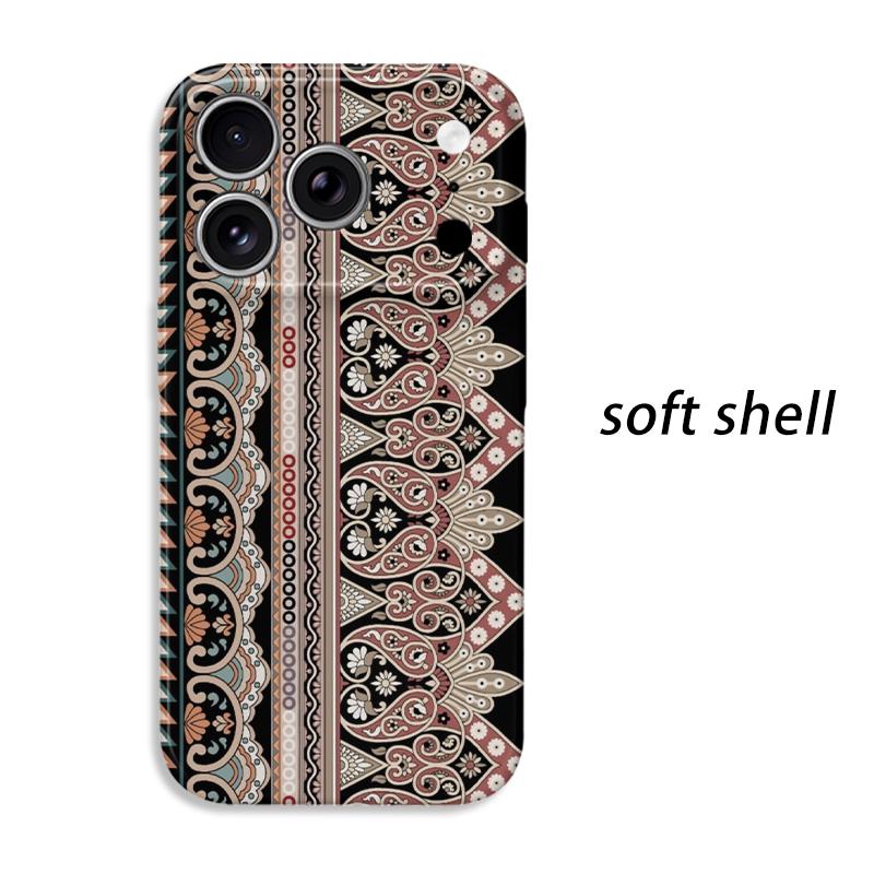 Ethnic Exquisite Decorative Mandala Striped Pattern Graphic Art Film Aesthetic Protective Shockproof Bumper Case For iPhone 13 14 15 16 17 ProMax Plus