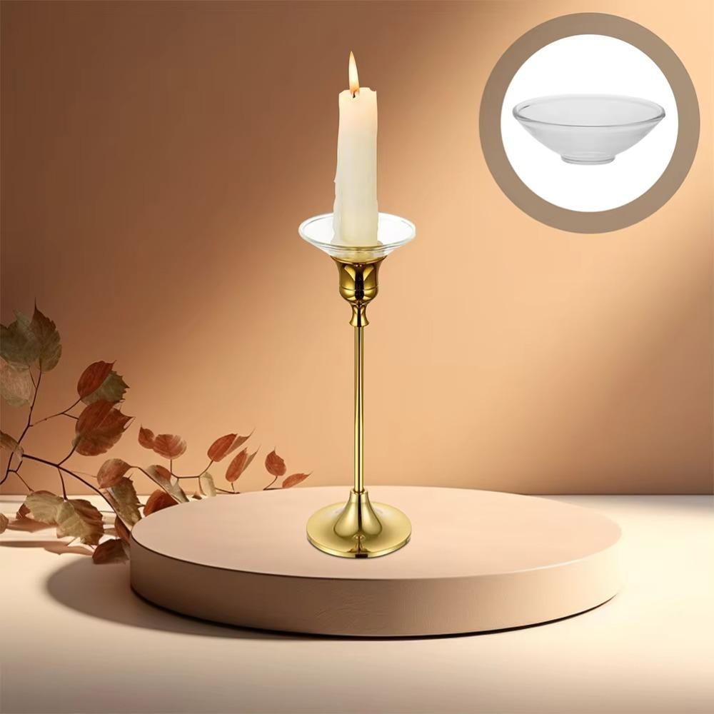 3-delige Herbruikbare Glazen Wax Opvangbak Transparante Kaars Druppelbeschermer Kaars Druppelbak Hotel