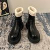 Fashion Platform Women Warm Plush Ankle Boots Fashion Short Booties Concise Thick Heel Women's Cotton Shoes
