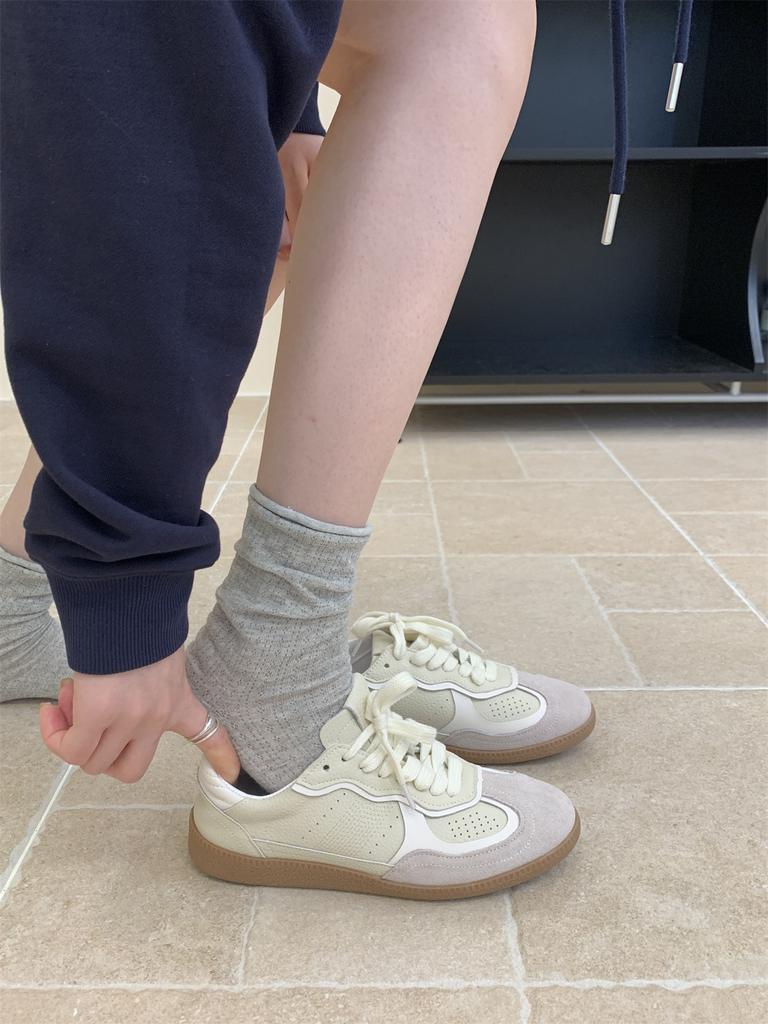 Fashion Silver Women's Casual Sneakers Designer Training Shoes Patchwork Lace-up Sneakers Leather Flat Women's Shoes Zapatillas De Muje