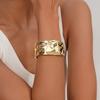 Interlocking Ring Open Bangle - European & American Light Luxury Design for Women