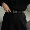 Stylish Minimalist Black Pu Belt For Men And Women Versatile Fashion Accessory