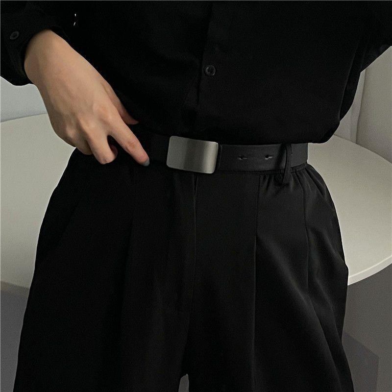 Trendy Black Pu Waist Belt With Smooth Buckle Ideal For Students And Casual Wear