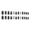 24 Stück Mittlere Quadratische Press-On Nägel Winter Blau Gradient Sternenlicht Vollabdeckung Falsche Nägel Set Nageldekorationen für Damen Mädchen