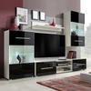 Wall-mounted Display TV Unit with 4 Pcs LED Lights