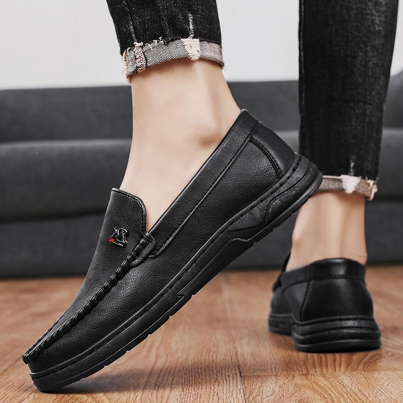 Men'S Leather Shoes British Casual Shoes Business Formal Shoes Black Leather Shoes For Mens JZ-2561