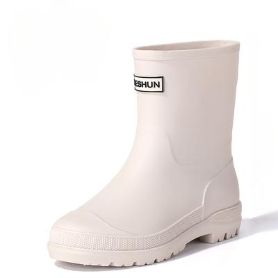 Unisex Wadenhohe Regenstiefel Neue Modische Wasserdichte Rutschfeste Gummischuhe PVC-Innensohle Mesh Outdoor-Camping Höhenerhöhend