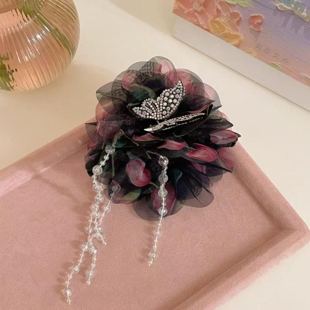 Tassel Butterfly Hairgrips Flower Hair Claw Elegant Shark Clip  Girl