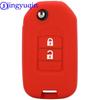 Jingyuqin Case Remote Car Key Silicone For Honda FIT XRV VEZEL CITY JAZZ CIVIC HRV 2/3 Buttons Folding Key Case Fob Upgrad