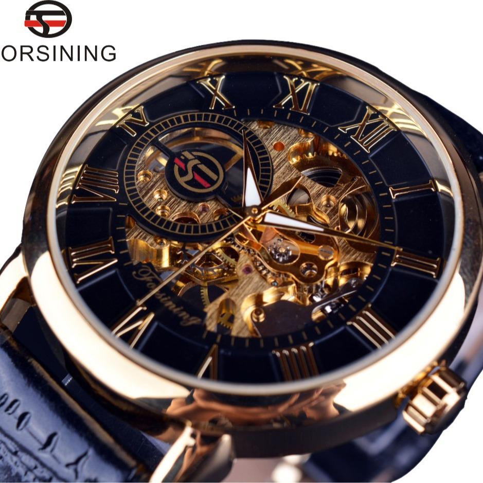 Forsining Men's Retro Skeleton Mechanical Watch