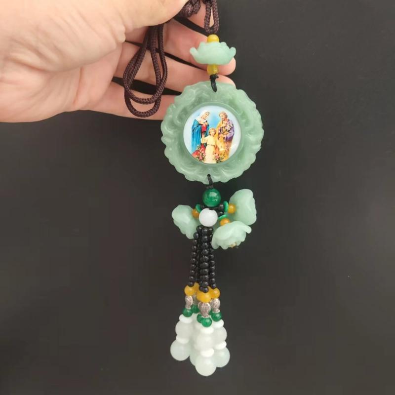 Virgin Mary Pendant Decorative Charm Ornament Crafts Household Decoration for Indoor Outdoor Traveling Car Decoration