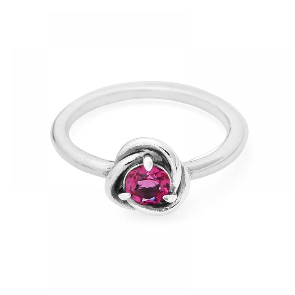 Pandora 192993c10 Moment October Birthstone Pink Eternity Circle Silver Ring