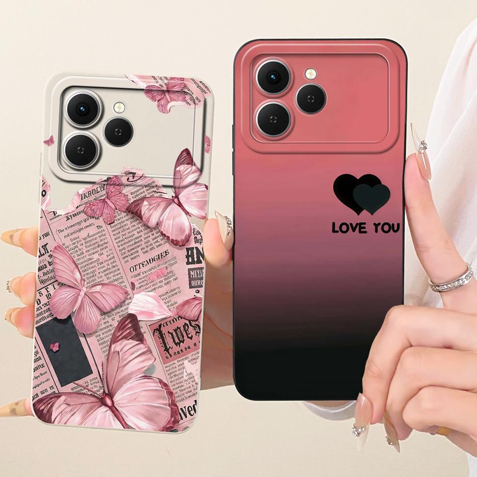 Per Tecno Spark 40 Custodia KM5 Nuova Lusso Fiori Caramella Verniciata Copertura Morbido Silicone Custodia Telefono Per Tecno Spark 40C Spark40 C Fundas
