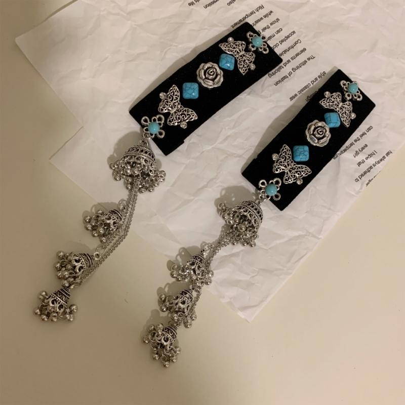Elegant Tassels Hairpin with Ethnic Designs Comfortable Alloy Tassels Hairpin Stylish Hair Adornment for Casual Parties