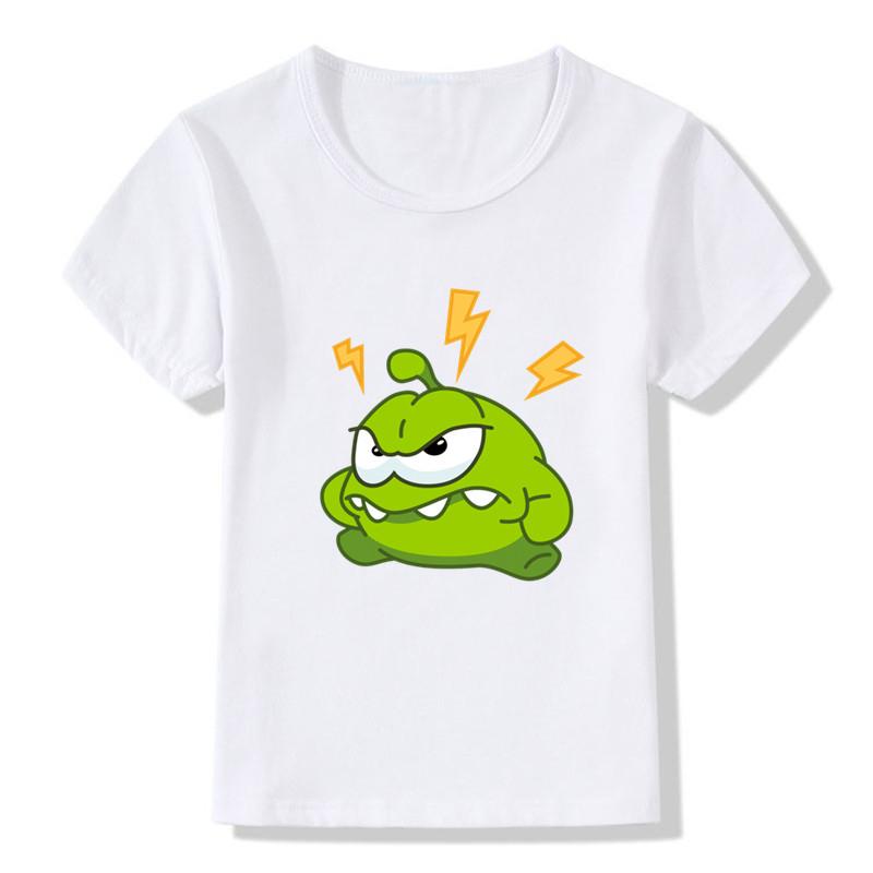 2025 Om Nom Stories Print Kids T Shirt Summer New T-shirt Cartoon Children T-shirts Baby Girls Boys Clothes Unisex Tshirt,HKP5410