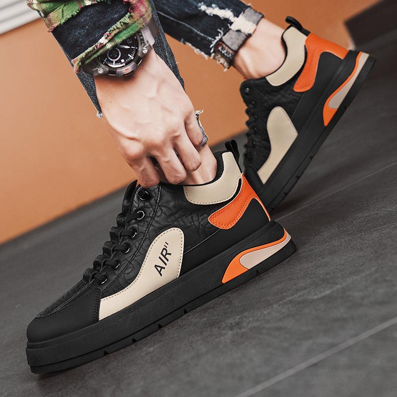 2024 autumn men's shoes, new board shoes, heightened platform shoes, trendy shoes for men, high-top sports and leisure shoes for men