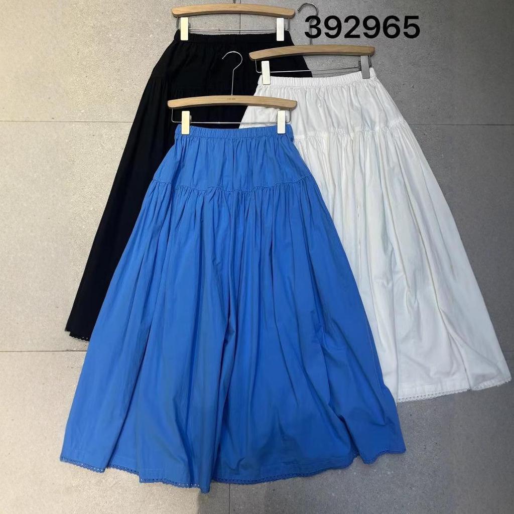 392965 New Korean Style High Waist Plus Size A-Line Midi Skirt