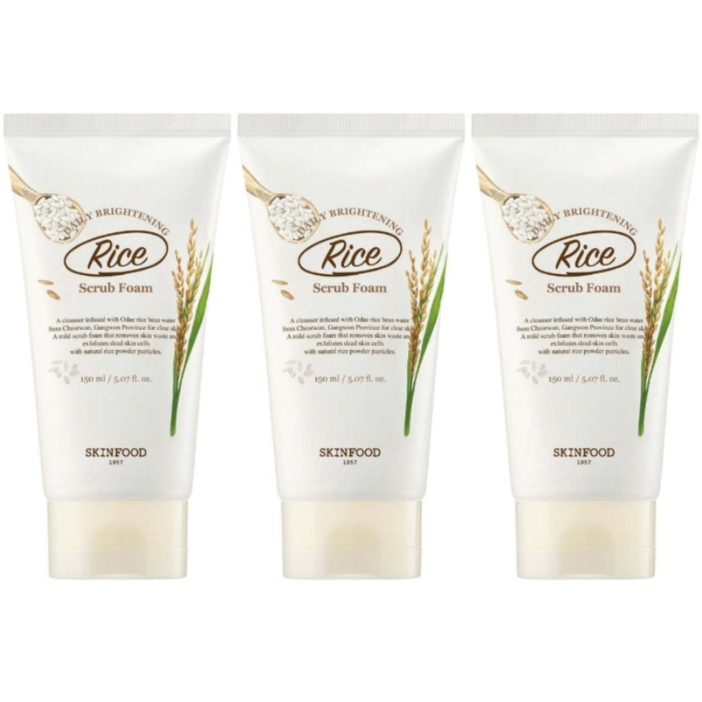 SKINFOOD Rice Daily Brightening Scrub Foam 150ml*1Pc/2Pcs/3Pcs/4Pcs