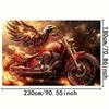 2D Feuereagle & Motorrad Kulisse, Coole Biker-Themen Fotografie Hintergrund