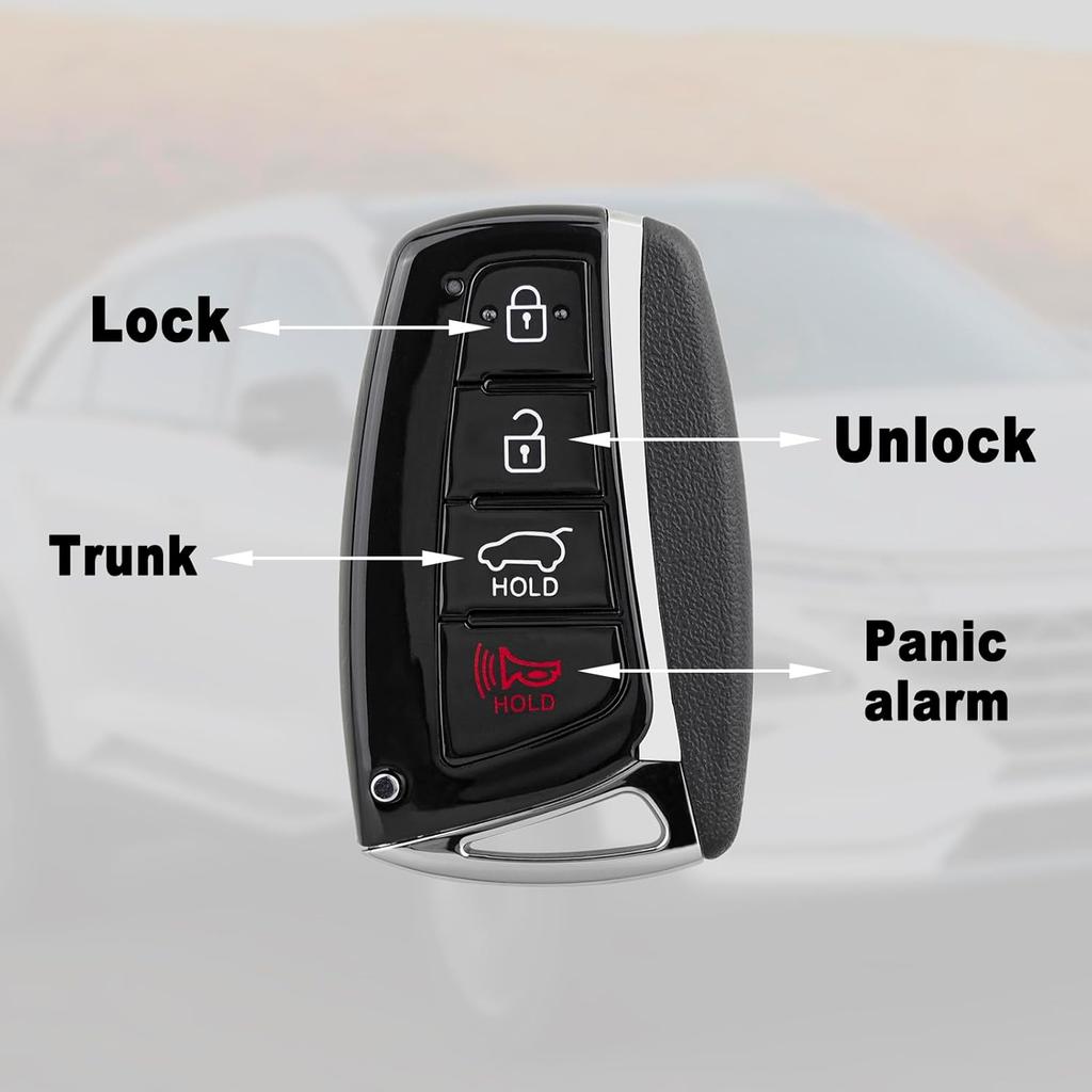 Ersatz-Fernbedienungsschlüsselanhänger Kompatibel mit Hyundai Santa Fe 2013 2014 2015 2016 2017 2018 315MHz 4 Tasten schlüsselloser Einstieg Fernbedienung Auto Smart Key(FCC-ID: