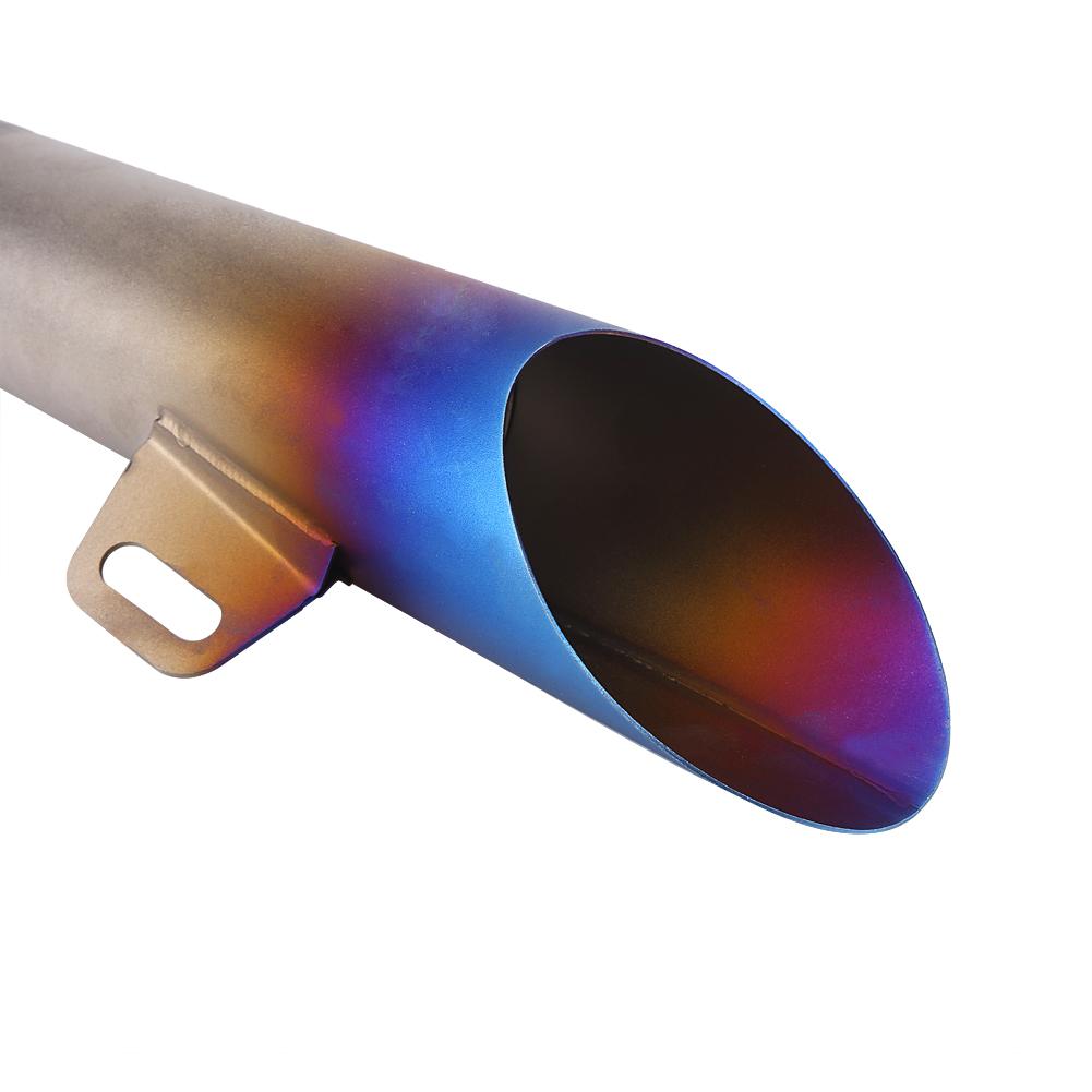Stainless Steel Universal Motorcycle Motocross Exhaust Muffler Pipe Tip Half Blue