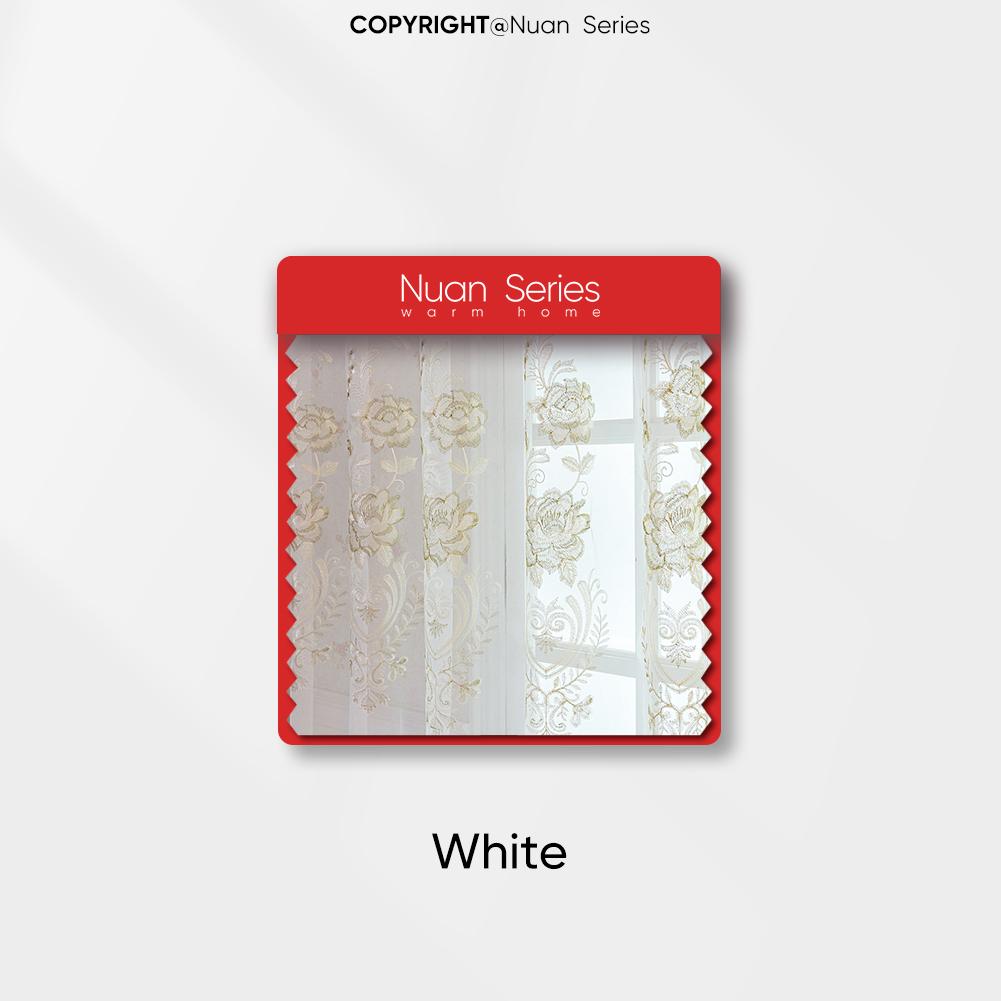 1ks Nuan Series Nordic Modern Style Vyšívaný Jemný Průsvitný Tylový Závěs Do Obývacího Pokoje Ložnice Okno Dekorace Domácí Dekorace