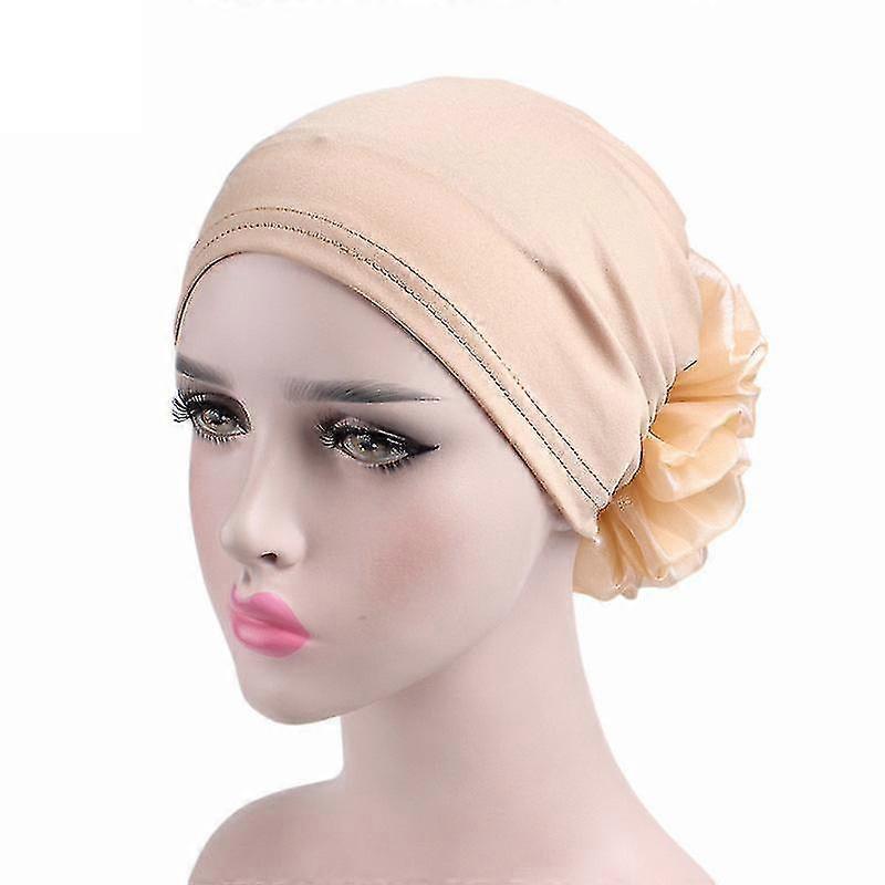 Womens Turban Flower Knot Hat Scarf Hijab Chemo Head Wrap Cap,khaki