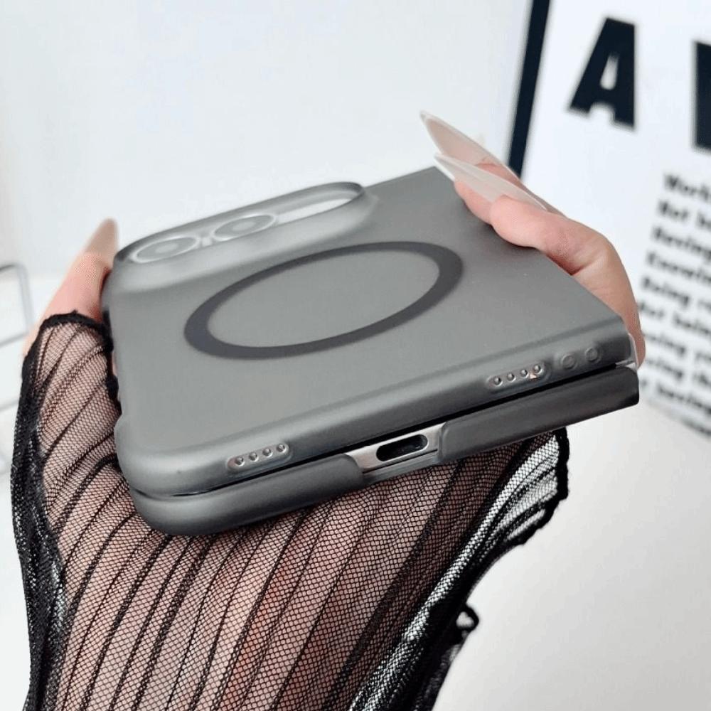 Minimalist Matte Foldable Phone Case Shockproof Slim Magnetic PC Cover Anti fingerprint Hard Flip Phone Protector for iPhone Duo