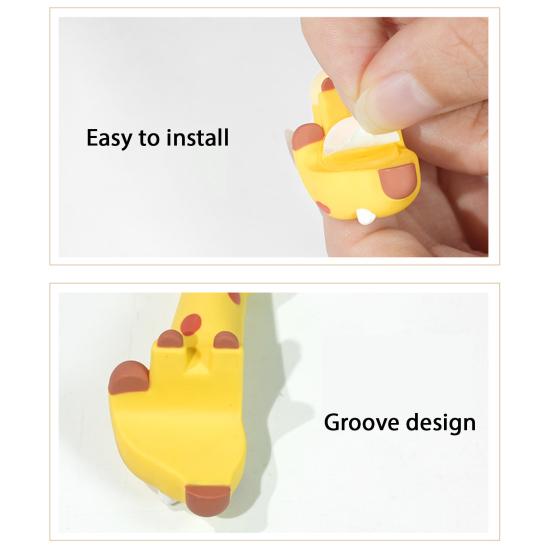 1/4Pcs Cartoon Giraffe Figurine Computer Monitor Decoration Lying Pig Duck Statue Animal Sculpture Home Office Car Dashboard Ornament