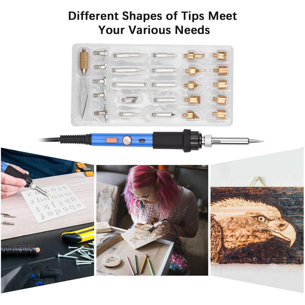 Soldering Iron Kit Wood Burning Kit 38 PCS Adjustable Temperature Soldering Pyrography Wood Burning